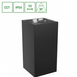 TORRE 18W CCT 230V IP54 99x78x162MM CZARNY KWADRATOWA ELEWACYJNA