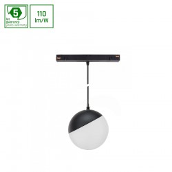 SYSTEM SHIFT - GLOBE P oprawa kula zwis na szynoprzewód 100 (850mm kabel) 5W 165st czarna 5 lat gw.