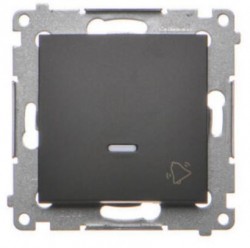 Simon 54 Przycisk dzwonek” z podświetleniem LED (moduł) 10AX 250V szybkozłącza czarny mat DD1L.01/49