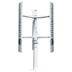 Turbina wiatrowa o mocy 5000W. System pracy On Grid. Wymiary: średnica 2,9m, wysokość 3.99m. Waga całkowita 280kg