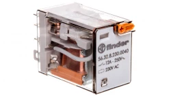 Przekaźnik 2P 12A 230V AC przycisk testujący, mechaniczny wskaźnik zadziałania 56.32.8.230.0040