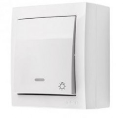 Simon Aquaclick Przycisk światło z podświetleniem, 10 AX, 250 V biały ACS1L/11