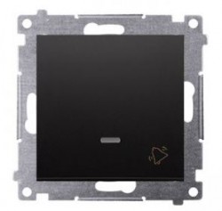 Simon 54 Przycisk dzwonek” z podświetleniem LED (moduł) 16AX 250V zaciski śrubowe czarny mat DD1AL.01/49