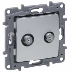 Niloe Selection Gniazdo tv f-f końcowe do instalacji typu gwiazda 1db aluminium 762149