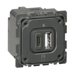 CE:GN ZASIL 2XUSB 3A TYP A+C CELIANE - Gniazdo zasilające 2 x USB 5 V - 2400 mA Typ-A + Typ-C 067465