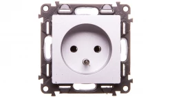 VALENA LIFE Gniazdo pojedyncze z/u 2P+Z aluminium 753385