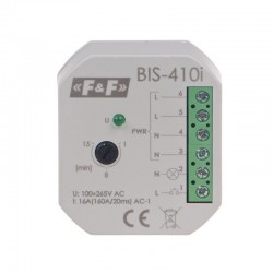 Przekaźnik impulsowy z wyłącznikiem czasowym 24V AC 16A Inrush BIS‑410‑LED