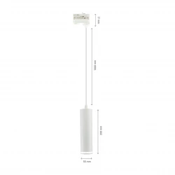 MADARA MINI RING GU10 ZWIS NA SZYNOPRZEWÓD 3F 230V IP20 fi55*200mm BIAŁY kabel 1m