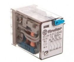 Przekaźnik przemysłowy 4P 7A 12V DC przycisk testujący mechaniczny wskaźnik zadziałania 55.34.9.012.0040