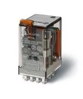 Przekaźnik miniaturowy 4P 7A 24V DC, przycisk testujący, LED + dioda 55.34.9.024.0090