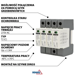 Ogranicznik przepięć 4P klasa T2 (C) SCHELINGER A51-SPD01-4P-C