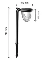 SOLARA BRILO 1W CCT IP44 150x180x135mm CZARNY wbijana/naścienna 2 lata gw. SPECTRUM SLI052001CCT