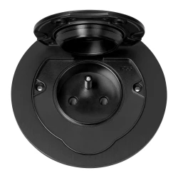 Hermetyczne gniazdo elektryczne okrągłe, IP55, 1x2P+Z(French), czarne,OR-GM-9030/B