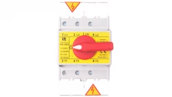 Rozłącznik izolacyjny 3P 63A z pokrętłem na rozłączniku czerwonym RSI-3063W03