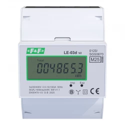 Licznik energii elektrycznej 3-fazowy 100A 230/400V z wyświetlaczem LCD MID LE-03D
