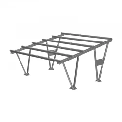 Carport dwustanowiskowy MAGNELIS - bez modułów. Kompatybilny z modułami o wymiarach od 2050x1134mm do 2465x1134mm (bez klem i śrub imbusowych)W-01-00-