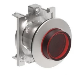 Metalowy przycisk płaski podświetlany fi30mm samoczynny powrót wystający Czerwony LPFBL204