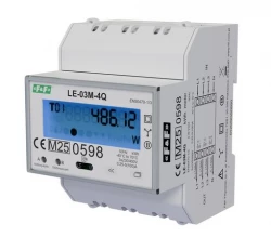 Licznik energii elektrycznej F&F LE-03M-4Q 3-fazowy, 2-kierunkowy, 4-kwadrantowy, 100A, MID, RS-485 Modbus RTU