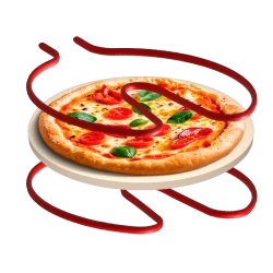 Piec do pizzy TEESA SUPREME FUN 1200W, 400 stopni, dwie grzałki, czarny TSA3241-B