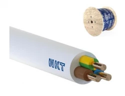 Przewód instalacyjny okrągły NKT YDY 3×4 mm² żo 450/750V biały 172171008D1000