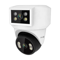 Kamera WiFi zewnętrzna 4Mpx 2K PTZ 360° podwójny obiektyw Tuya Smart Life tryb nocny AI audio Kruger&Matz Connect C180 KM2221