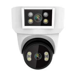 Kamera WiFi zewnętrzna 4Mpx 2K PTZ 360° podwójny obiektyw Tuya Smart Life tryb nocny AI audio Kruger&Matz Connect C180 KM2221