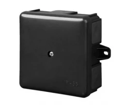 Puszka instalacyjna natynkowa 86x86x39 mm 6-wylotowa IP55 czarna EP-LUX 0226-19 Elektro-Plast