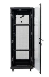Szafa RACK 19″ stojąca 24U 600 × 600 mm z wyposażeniem czarna INL-RS-24U-6060-S-C Incobex