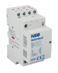 Stycznik modułowy SM25A/4NO/2P 25A styki 4xNO (normalnie otwarte) cewka 230V 2-modułowy 87.911
