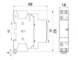 Stycznik modułowy 25 A 2NO cewka 230 V AC 1-modułowy NEO SM25A/2NO/1P  87.910