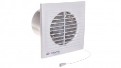 Wentylator osiowy fi 100 230V 5,6W 78m3/h 26dB cichy łożyska kulowe wyłącznik sznurkowy 100SILENTA-SVL