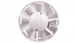 Wentylator kanałowy fi 125 230V 16W 190m3/h 38dB o przepływie mieszanym z timerem biały 125VKO1T