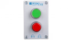 Kaseta sterownicza 1-otworowa czerwony 1R szara IP65 2x membrana M20 SP22K202-2