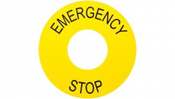 Tabliczka opisowa żółta okrągła fi60mm /EMERGENCY STOP/ ZB2BY9330
