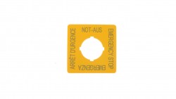 Tabliczka opisowa żółta kwadratowa 50x50mm EMERGENCY STOP M22-XYK1 216484