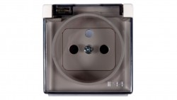 Simon 82 Pokrywa bryzgoszczelna gniazda z/u IP44 z klapką dymną beżowa 82068KD-31