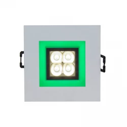 FIALE 4LED 4x1W 30st 230V SQUARE Z RAMKĄ ZIELONĄ WW OCZKA LEDOWE
