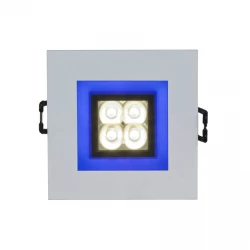 FIALE 4LED 4x1W 30st 230V SQUARE Z RAMKĄ NIEBIESKĄ CW OCZKA LEDOWE