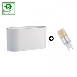 Pakiet 5 lat gwarancji : oprawa SQUALLA G9 biała +  LED G9 4W WW ( SLIP006009 + WOJ+14433 )