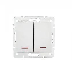 DOMO Łącznik zwierny podwójny LED szybkozłączka 10AX 250V biały 011023202 24715