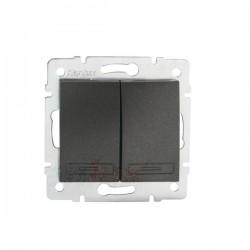 DOMO Łącznik dwugrupowy świecznikowy szybkozłączka 10AX 250V grafit 011010241 24889