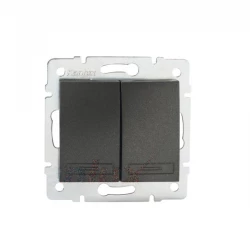 DOMO Łącznik dwugrupowy świecznikowy szybkozłączka 10AX 250V grafit 011010241 24889