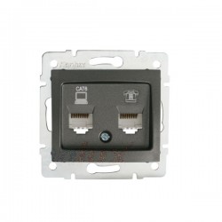 DOMO Gniazdo teleinformatyczne RJ45 Cat 6+RJ11 grafit 011440041 24935