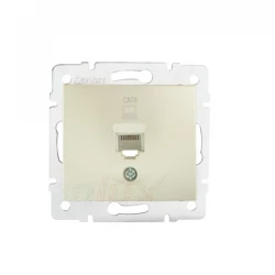 DOMO Gniazdo komputerowe pojedyncze RJ45Cat 6 Jack perłowe białe 011400030 24990