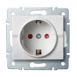 LOGI Gniazdo pojedyncze Schuko Ochrona styków śrubowy Biały 16A 250V 021240102 25088