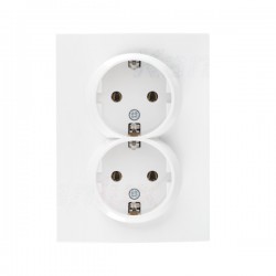 LOGI Gniazdo podwójne Schuko kompletne śrubowy Biały 16A 250V 021270102 25095