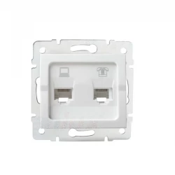 LOGI Gniazdo teleinformatyczne (RJ45 Cat 5e+RJ11) białe 021430002 25112