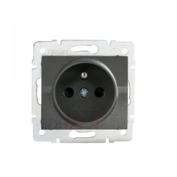 LOGI Gniazdo pojedyncze śrubowy Grafit 16A 250V 021251141 25268