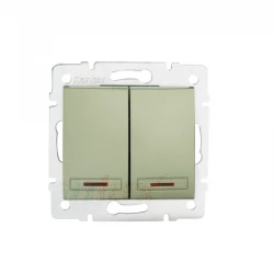 DOMO Łącznik zwierny podwójny LED szybkozłączka 10AX 250V szampański 011023250 25367
