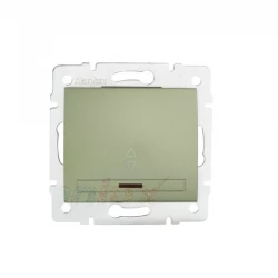 DOMO Łącznik schodowy z LED szybkozłączka 10AX 250V szampański 011140250 25372